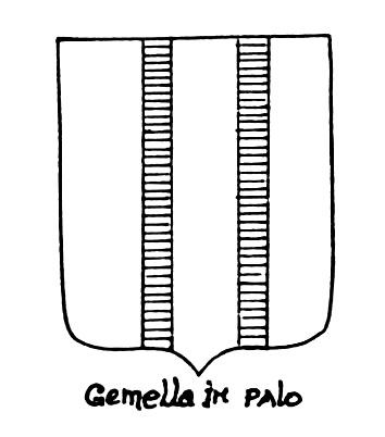 Image of the heraldic term: Gemella in palo